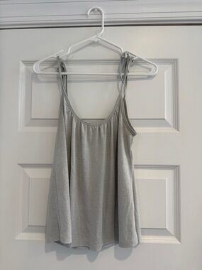 Madewell Light Gray Tie-Shoulder Tank Top